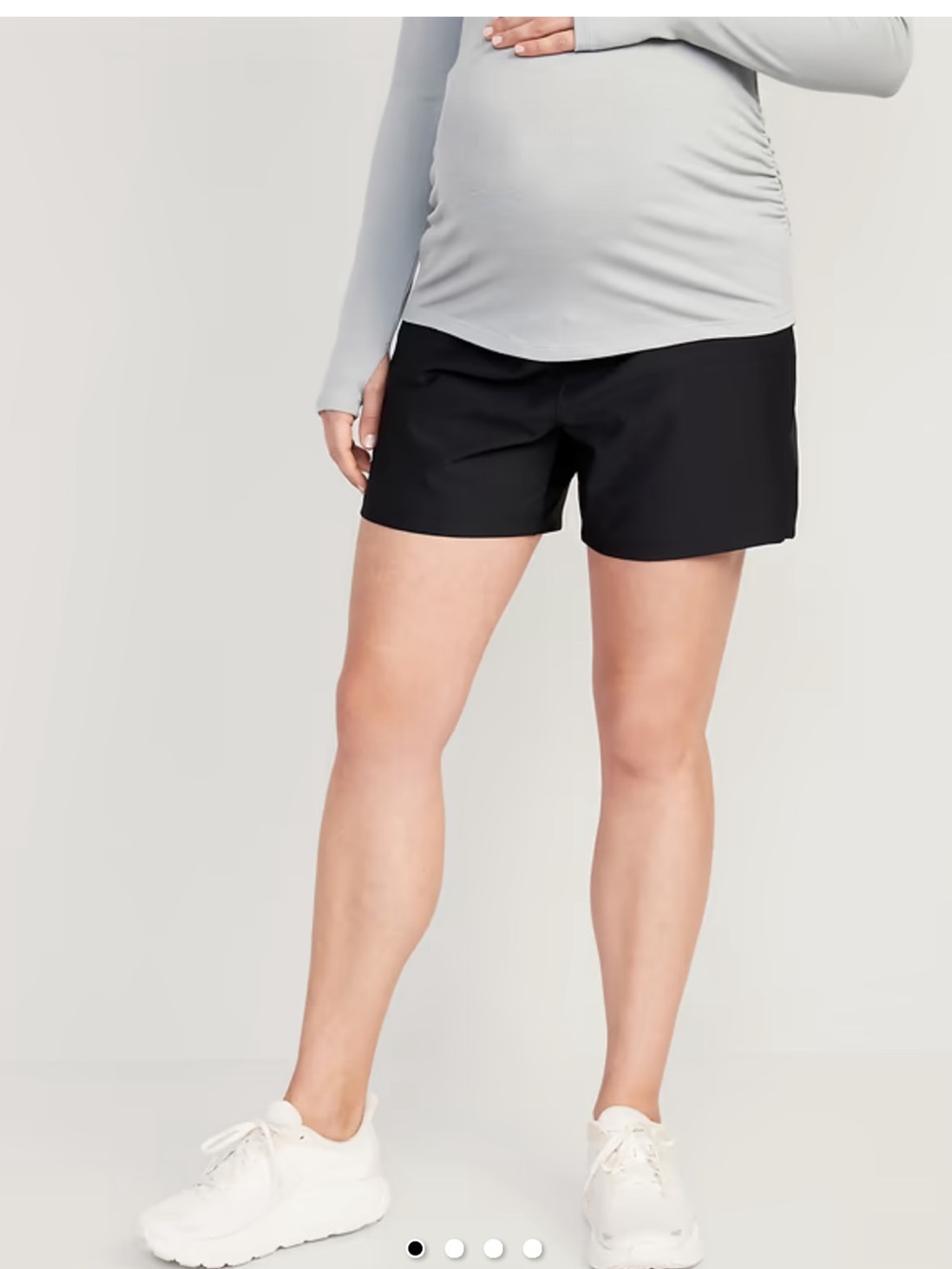 Maternity Black High-Waist Athletic Shorts